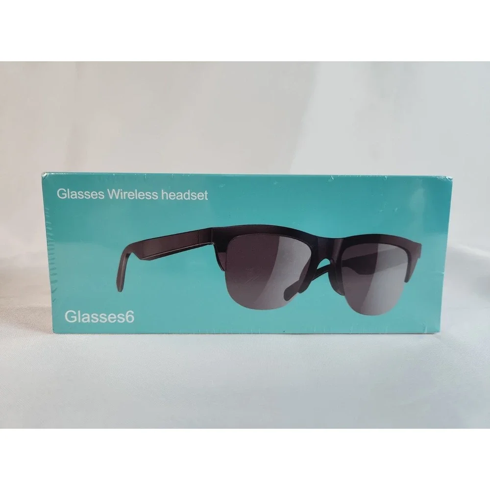 NIB Glasses6 Bluetooth Wireless Smart Touch Glasses Headset Call Functions Black